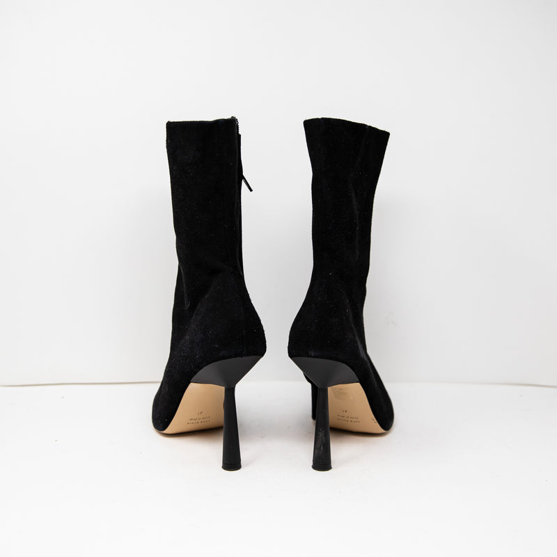 Gia Borghini x RHW Rosie 7 Genuine Suede Sculptural Heel Ankle Booties Shoes 11