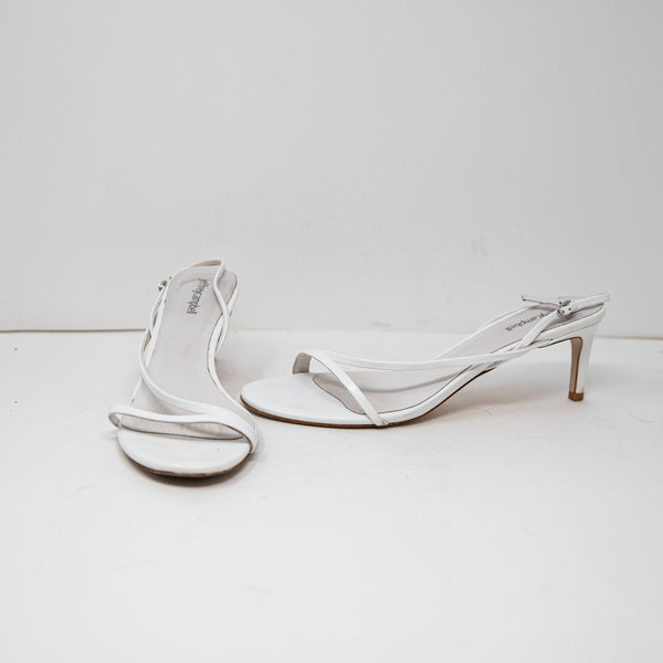 Jeffrey Campbell Morph Genuine Leather Strappy Open Toe Sandals High Heels White