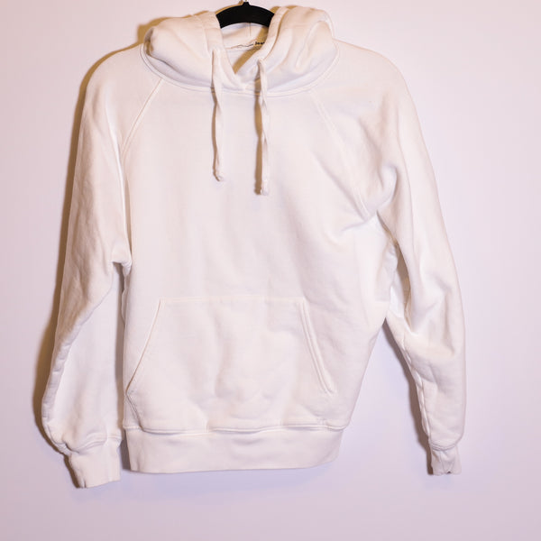 Reformation Tanner Organic Cotton Terry Lined Pullover Hoodie Sweatshirt White S
