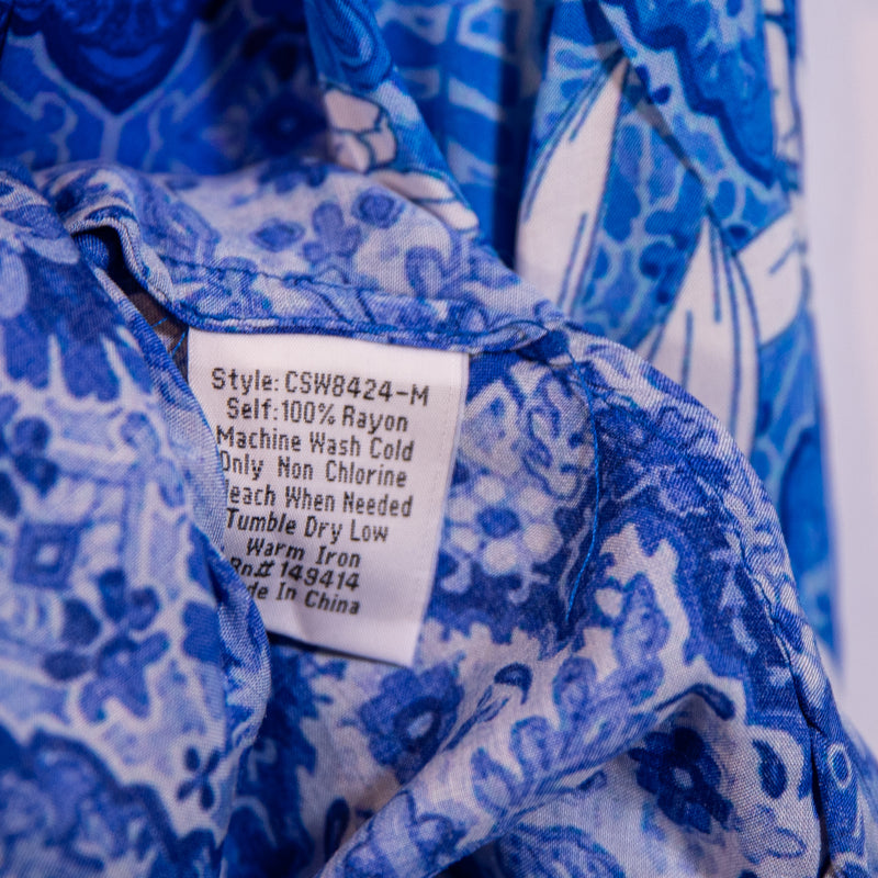 NEW Johnny Was Clio Mix Kimono Open Front Cardigan Robe Blue White Floral Print