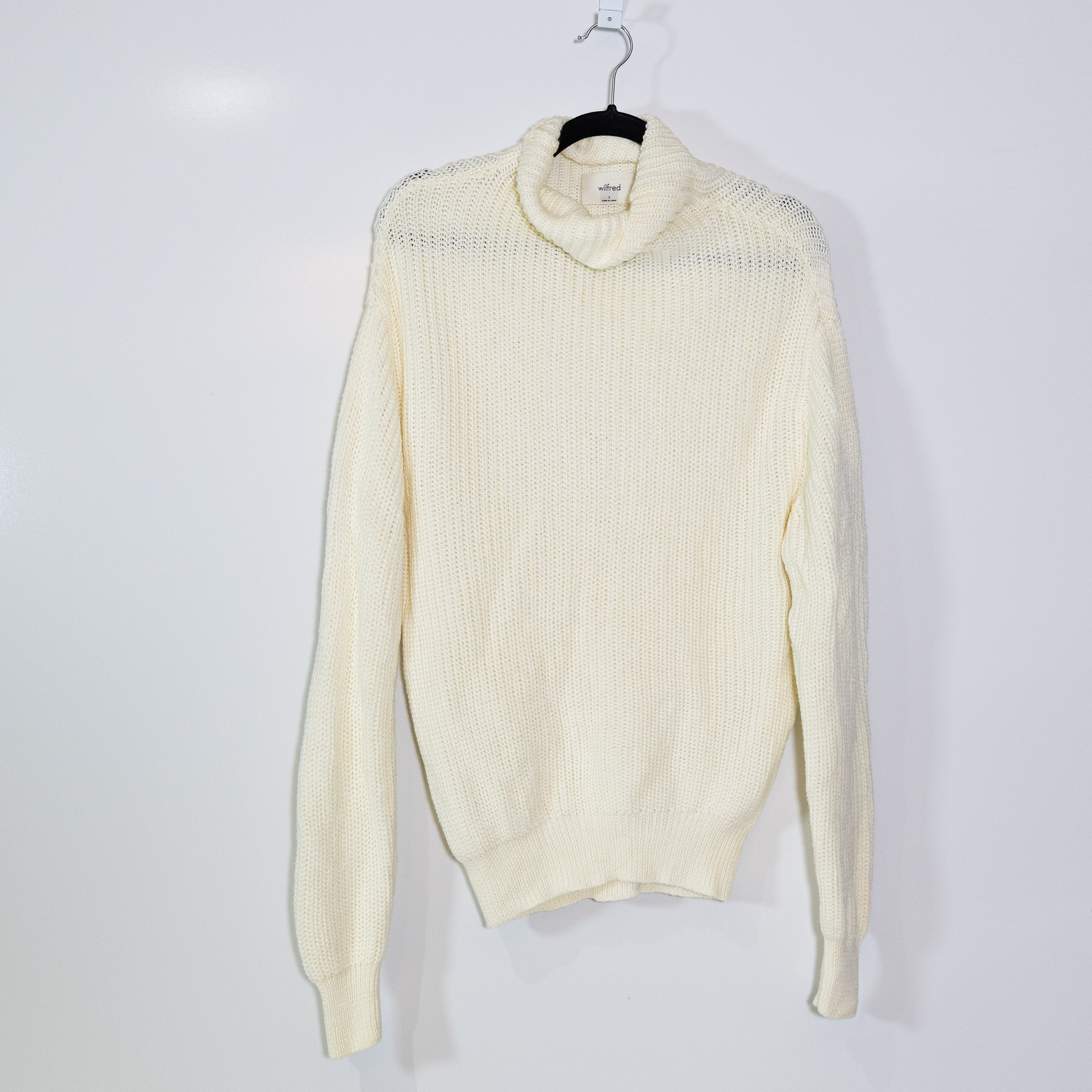 Wilfred Aritzia Montpellier Relaxed Merino Wool Knit Stretch Turtleneck Sweater