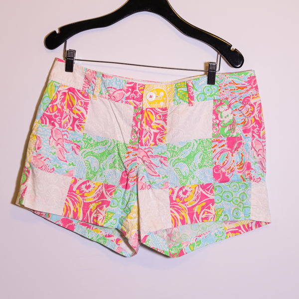 Lilly Pulitzer Callahan Cotton Patchwork Lobstah Roll Jellies Be Jammin Shorts