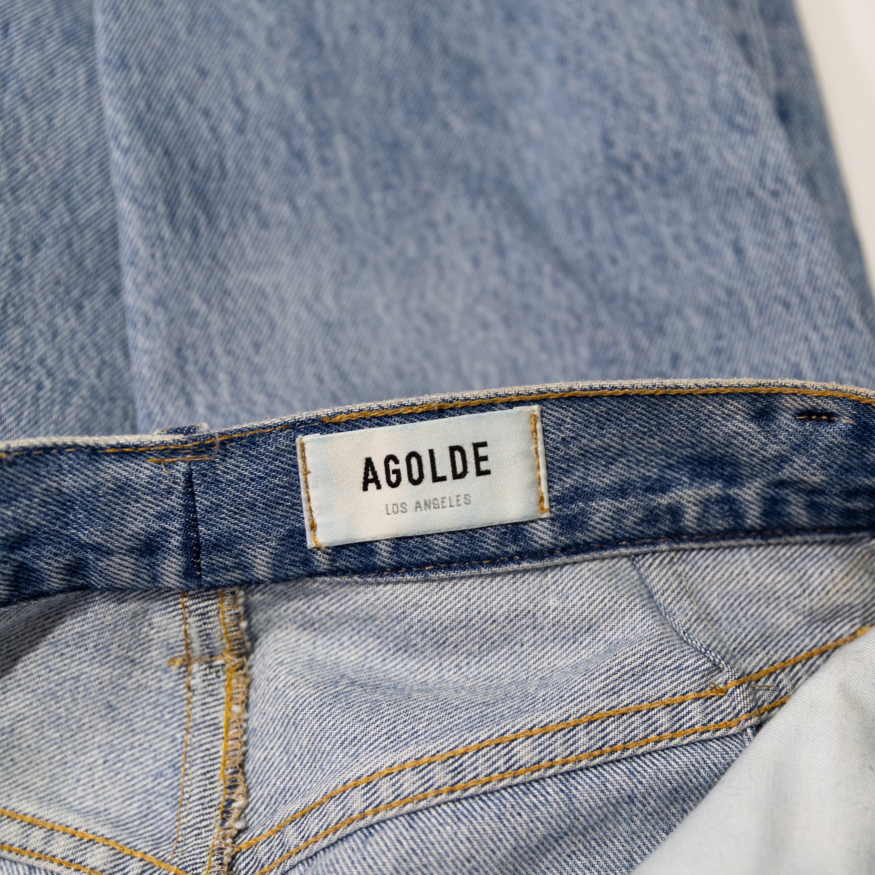 Agolde Women's 90's Mid Rise Loose Fit Straight Leg Distressed Jeans in Fall Out