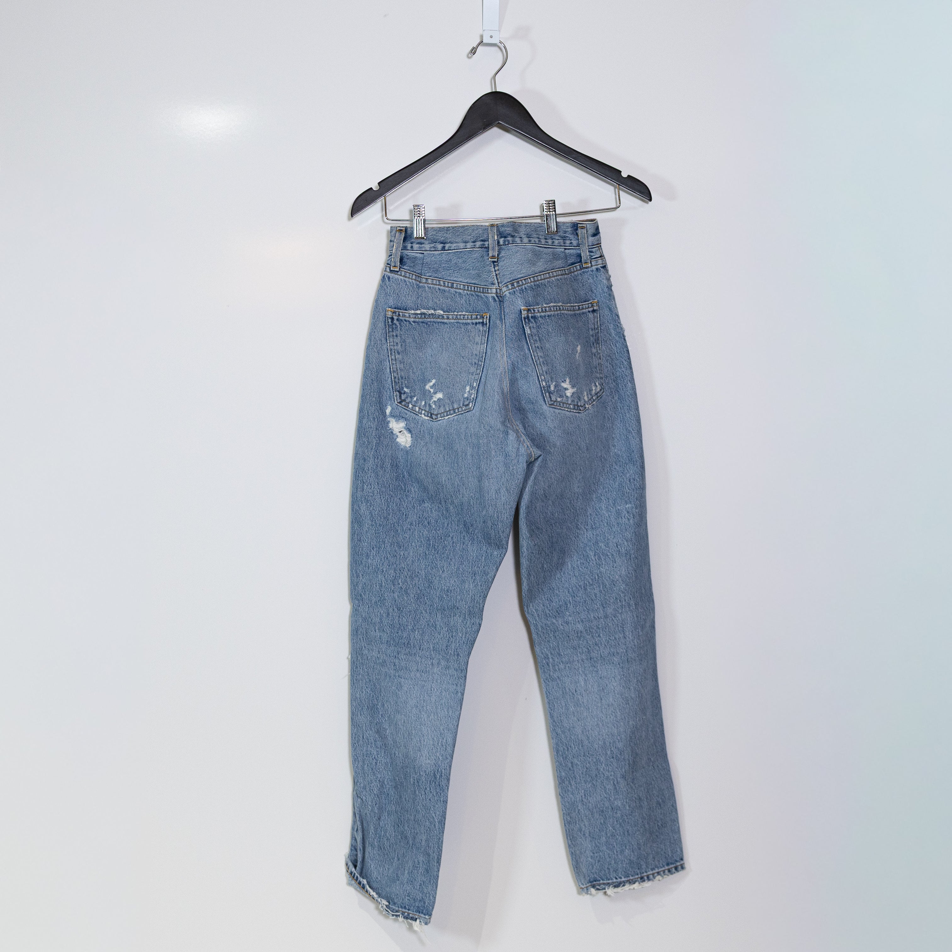 Agolde Women's 90's Mid Rise Loose Fit Straight Leg Distressed Jeans in Fall Out