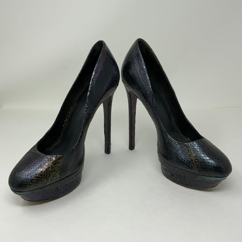 Brian Atwood Ferguson Snake Python Leather Platform Stiletto High Heels Shoes 8