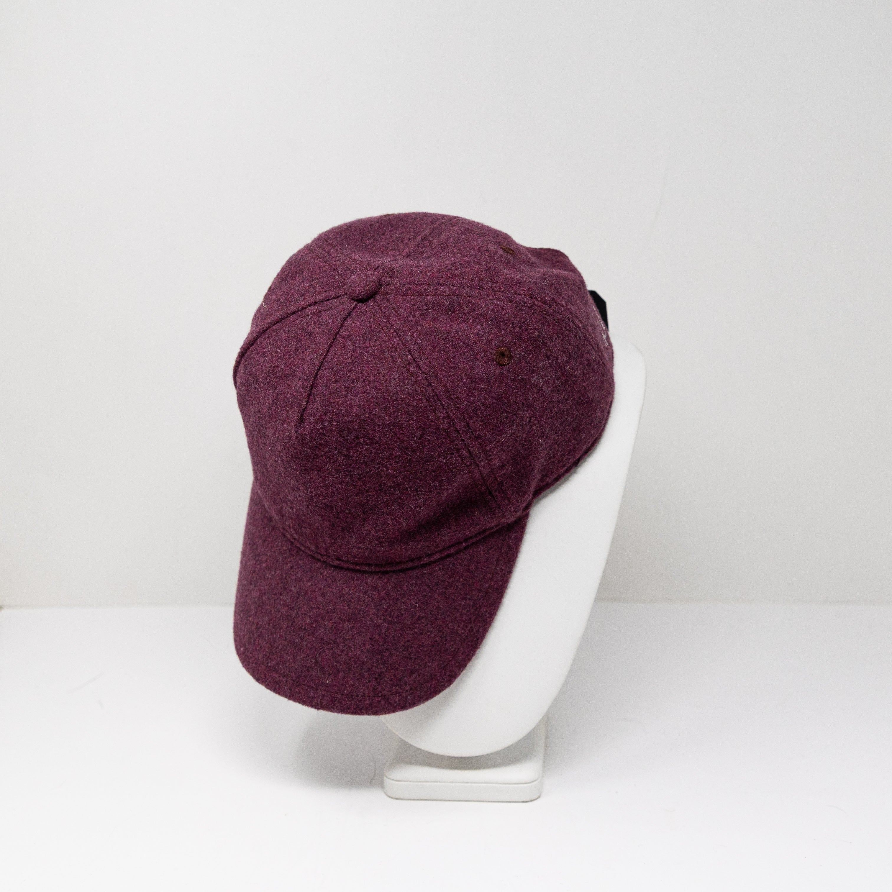 NEW Rag & Bone Marilyn Wool Felt Stretch Baseball Cap Hat Pink Burgundy OS