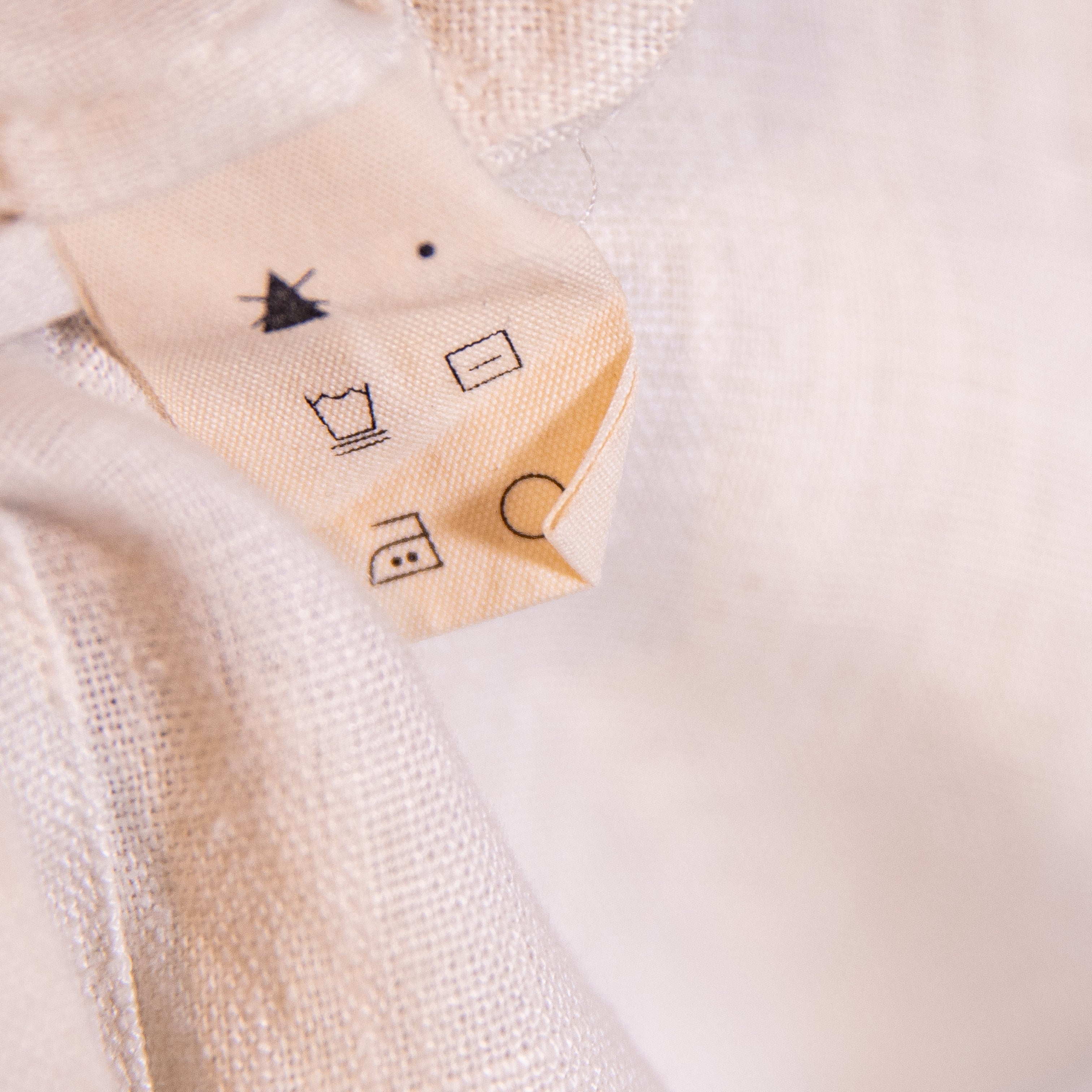 Zii Ropa Linen Collared Button Front Ruffle Detail Midi Dress Ivory XS