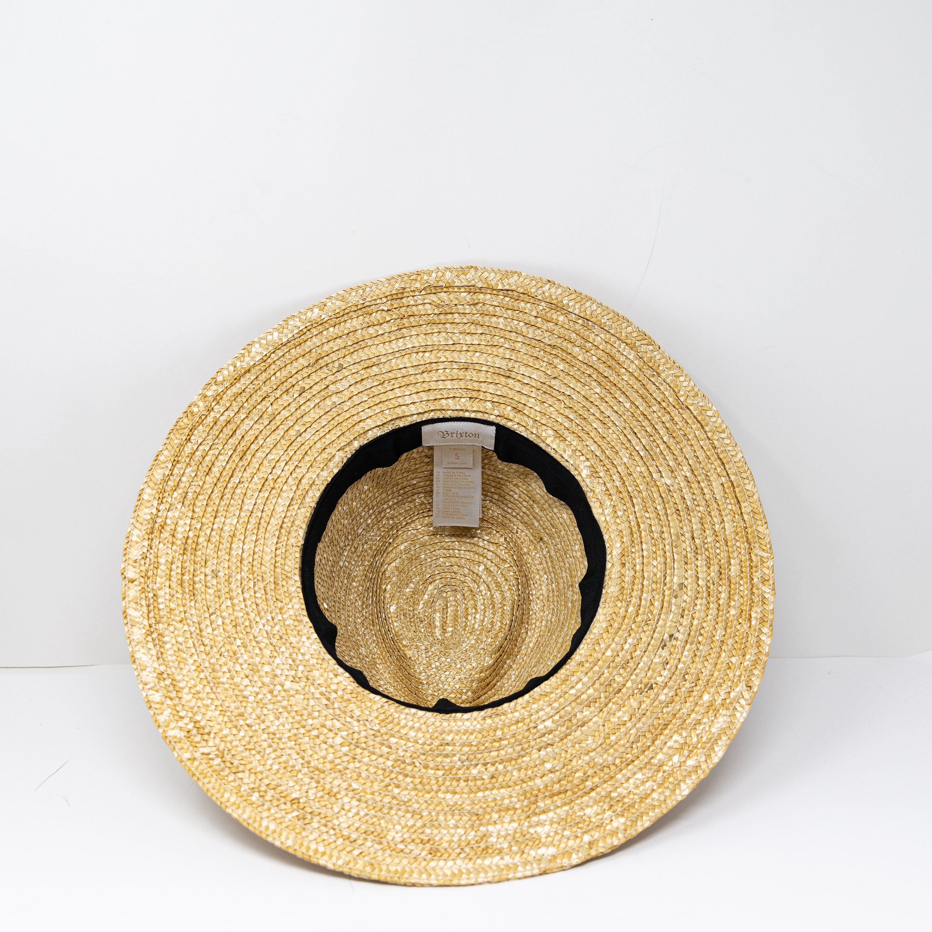 Brixton Joanna Straw Woven Weave Ribbon Trim Sun Hat Accessory Honey Small