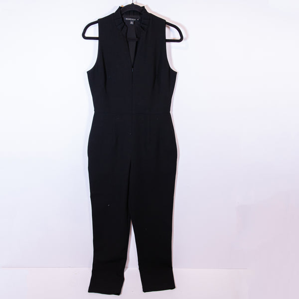 Black Halo Antoinette Ruffle Neck Sleeveless Front Zip Full length Jumpsuit 6