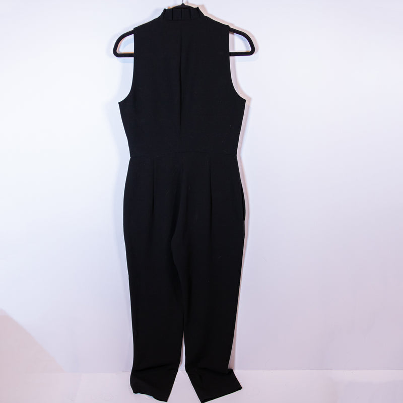 Black Halo Antoinette Ruffle Neck Sleeveless Front Zip Full length Jumpsuit 6