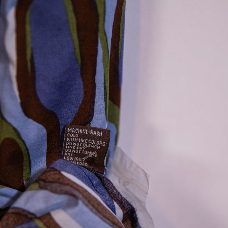 J. McLaughlin Cotton Geometric Abstract Print Pattern Collared Shirt Dress M