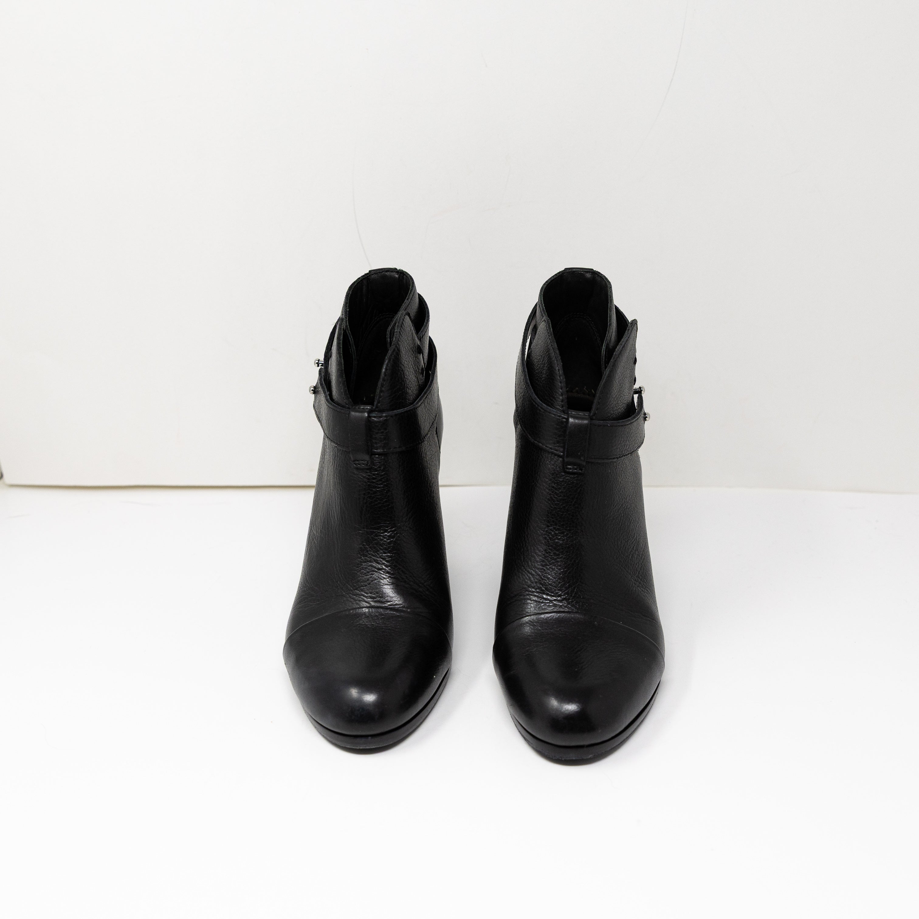 Rag &amp; Bone Harrow Genuine Leather Ankle High Heel Booties Shoes Black 10