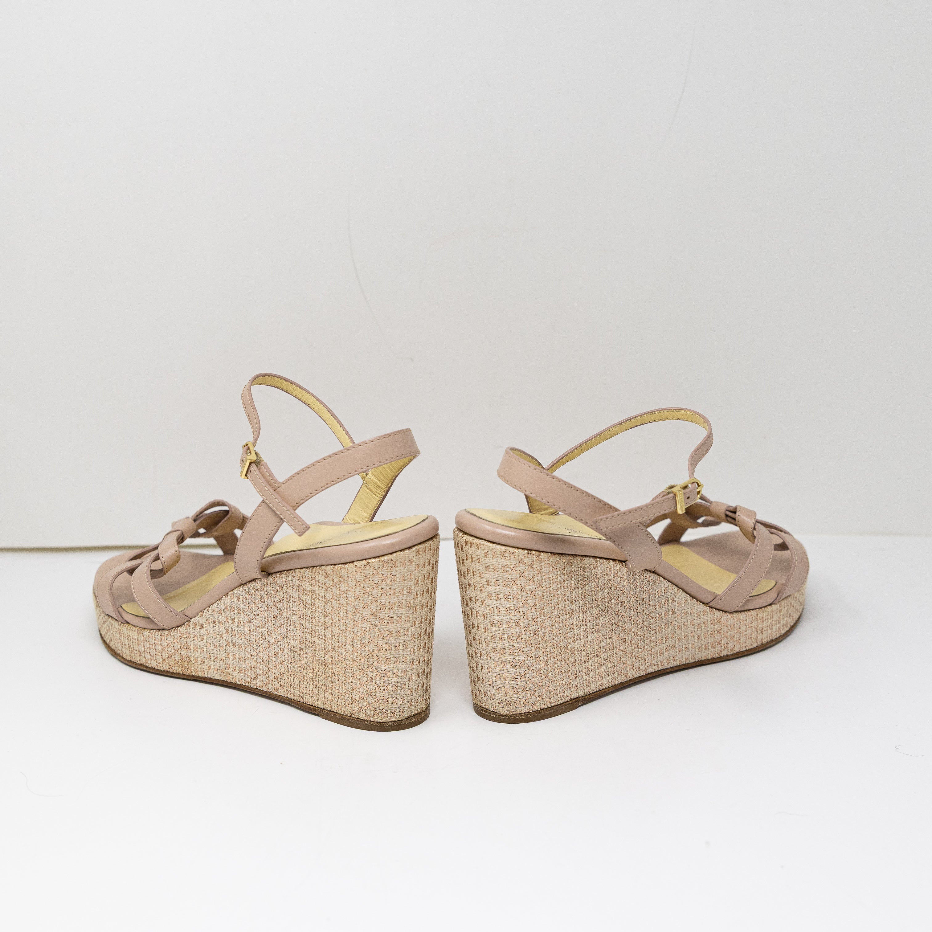 Sarah Flint Mirjana Perfect Wedge Heels 80 Genuine Leather Shoes Petal Shimmer