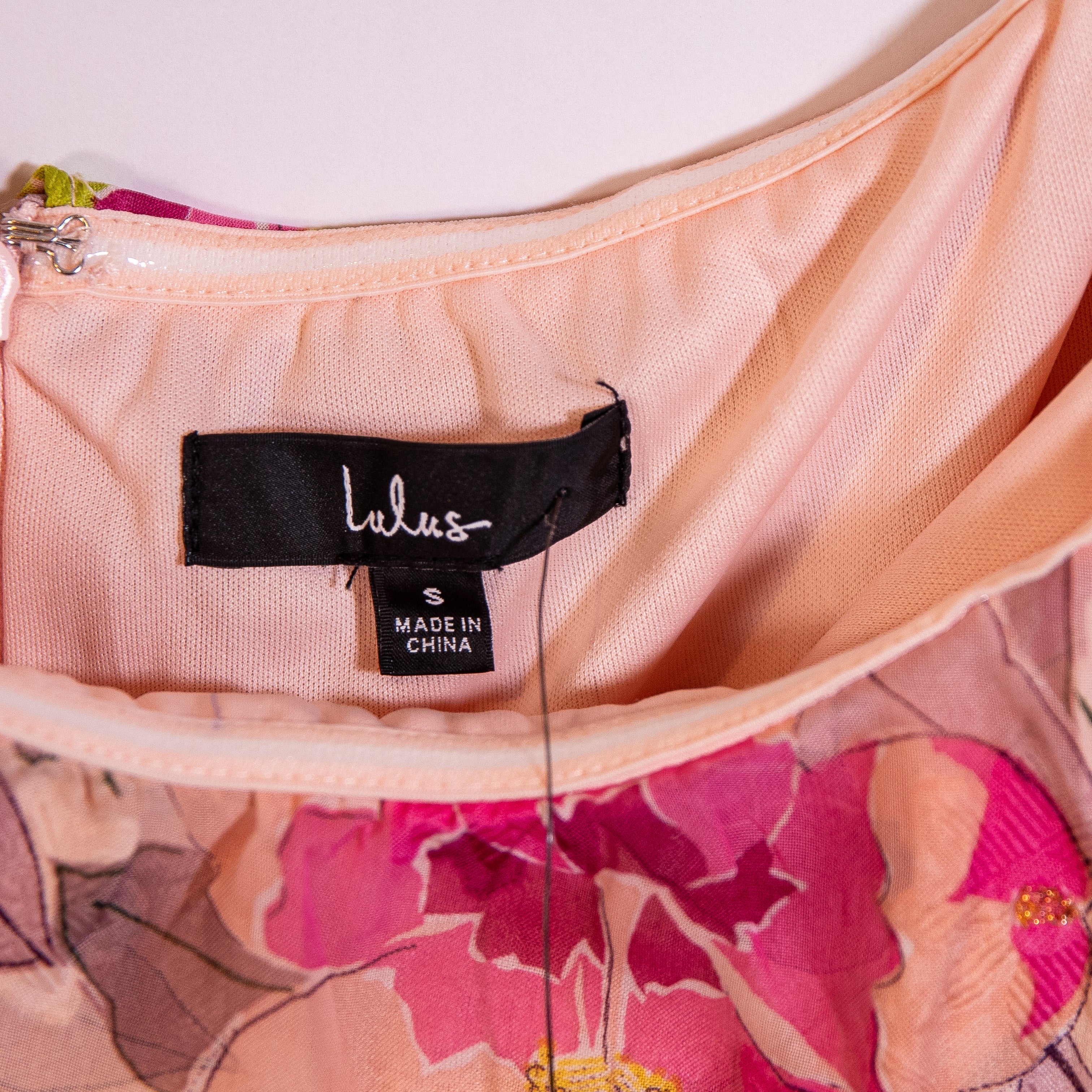 NEW Lulus Perfect Paradise Pink Floral Print Jacquard Strapless Mini Dress Small