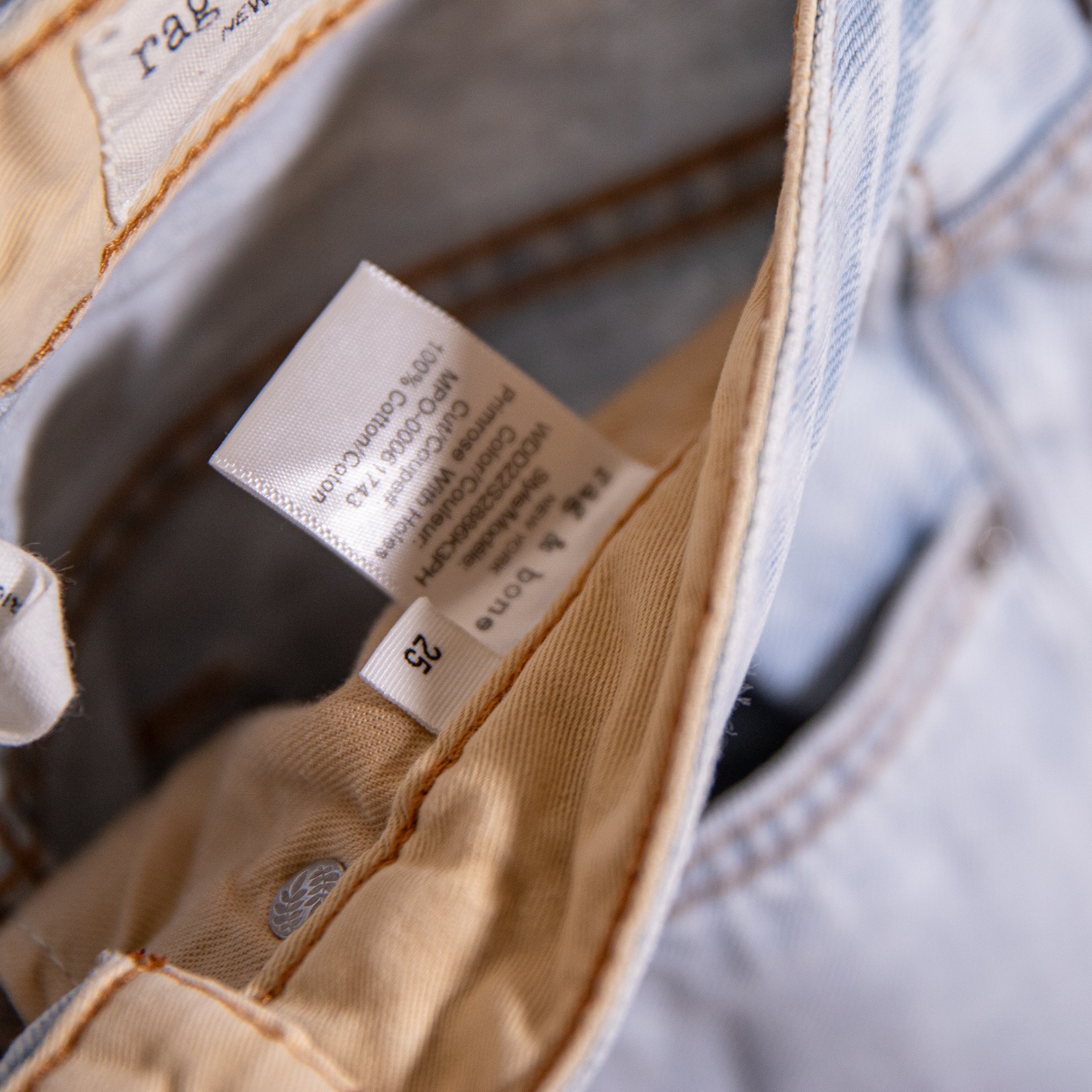 Rag & Bone Women's Alex High Rise Straight Leg Denim Jeans Primrose With Holes