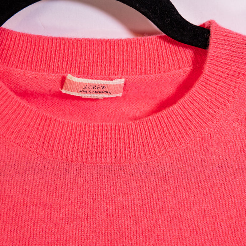 J. Crew Women's 100% Cashmere Knit Stretch Crew Neck Pullover Sweater Pink XXS