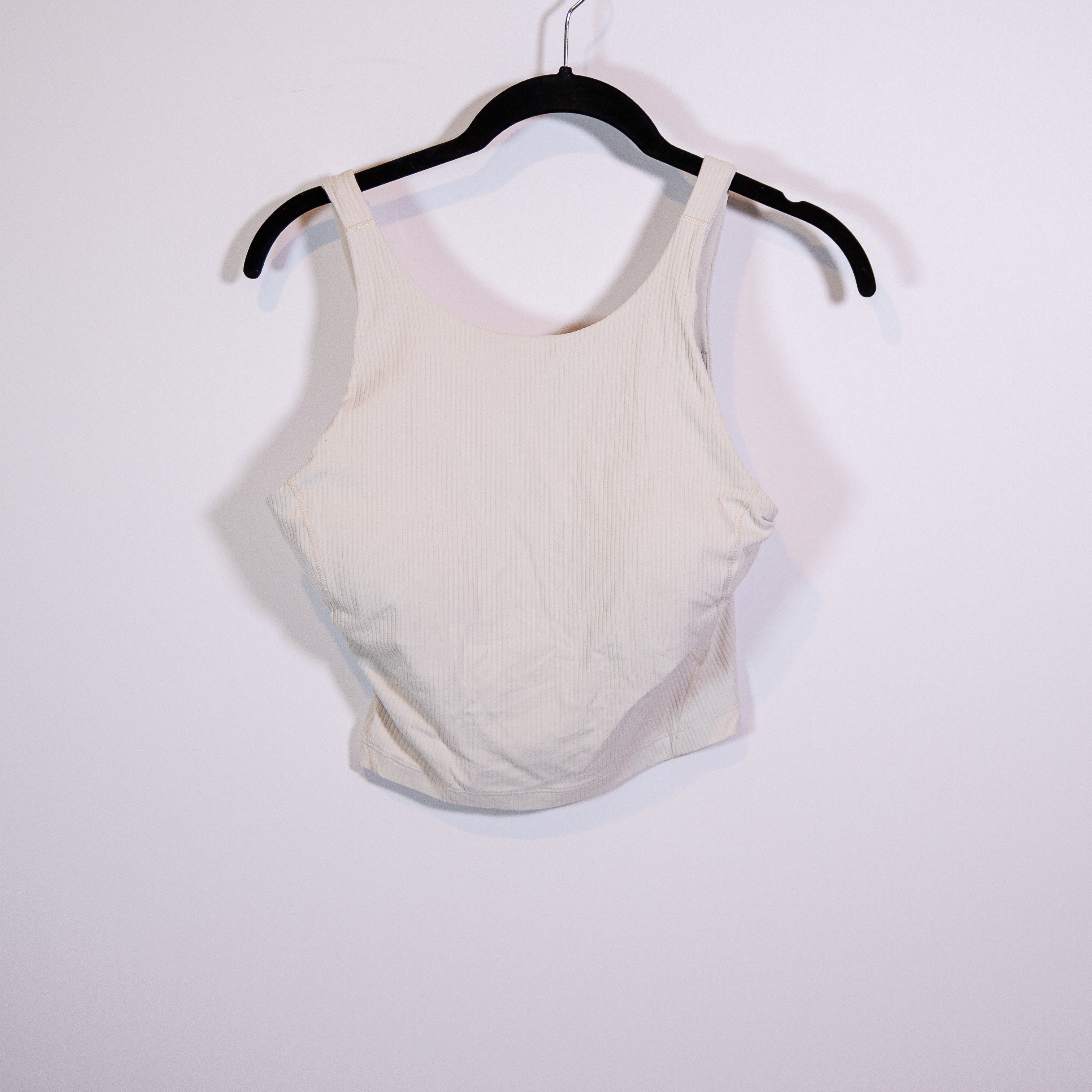 Lululemon Women's Align Ribbed High Neck Athletic Work Out Tank Top White Opal 8