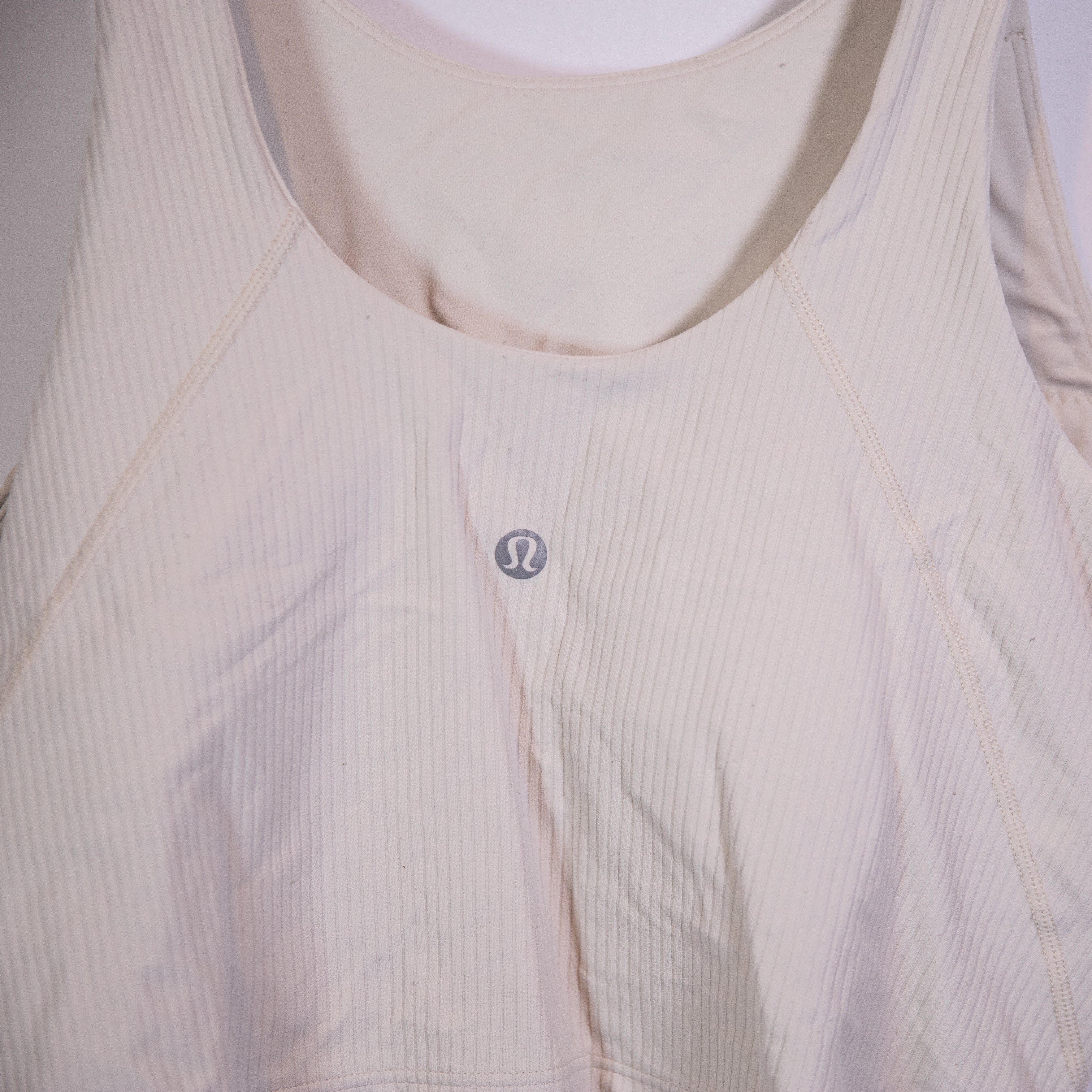 Lululemon Women's Align Ribbed High Neck Athletic Work Out Tank Top White Opal 8