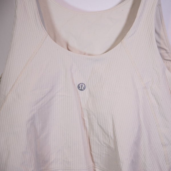 Lululemon Women's Align Ribbed High Neck Athletic Work Out Tank Top White Opal 8