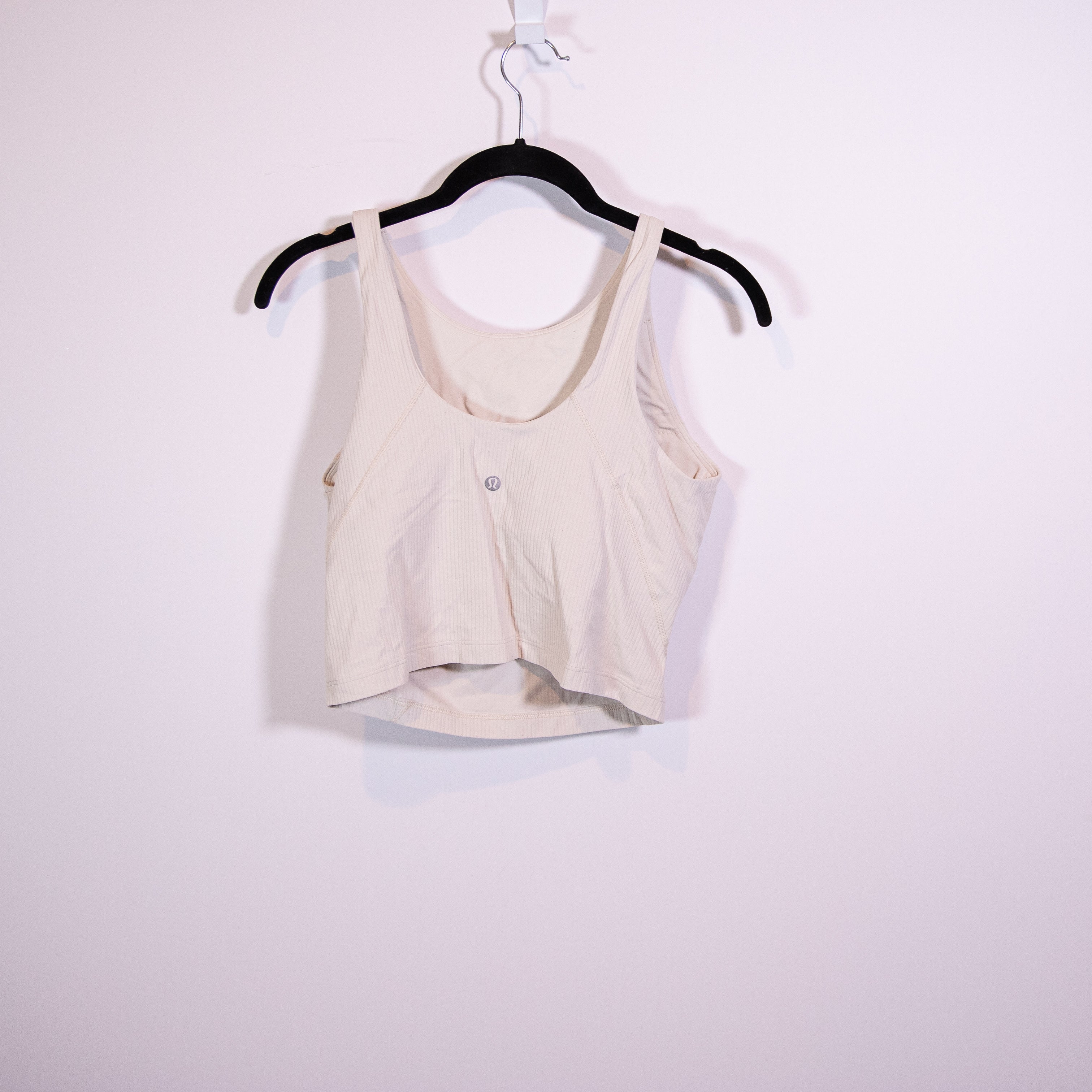 Lululemon Women's Align Ribbed High Neck Athletic Work Out Tank Top White Opal 8