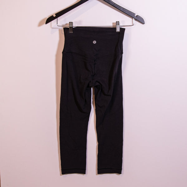 Lululemon Women's Wunder Under Work Out Leggings Solid Black Pants 6