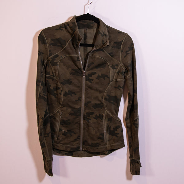 Lululemon Women's Forme Full Zip Jacket Savasana Camo 20cm Fatigue Green Print 6