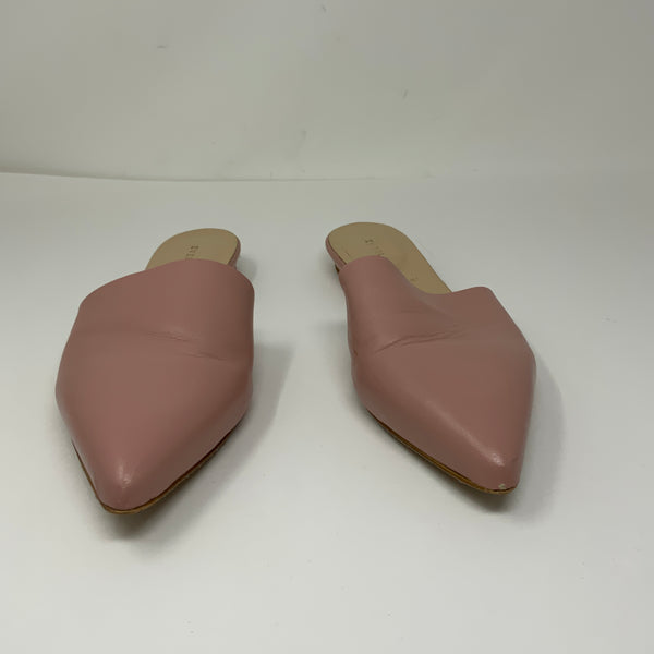 Everlane Women's Genuine Leather The Pointed Slide Backless Flats Shoes Pink 9