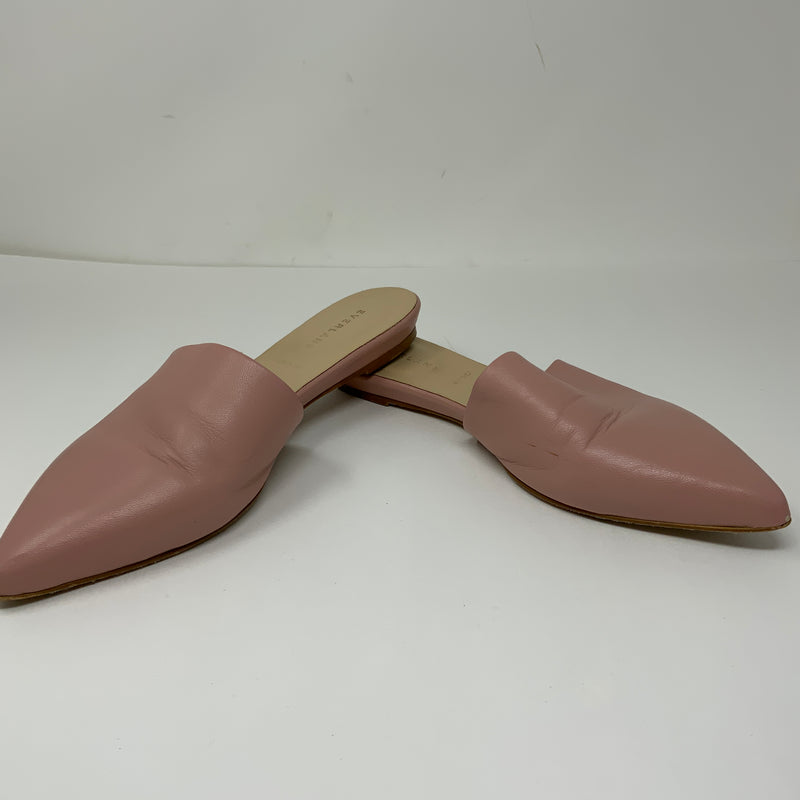 Everlane Women's Genuine Leather The Pointed Slide Backless Flats Shoes Pink 9