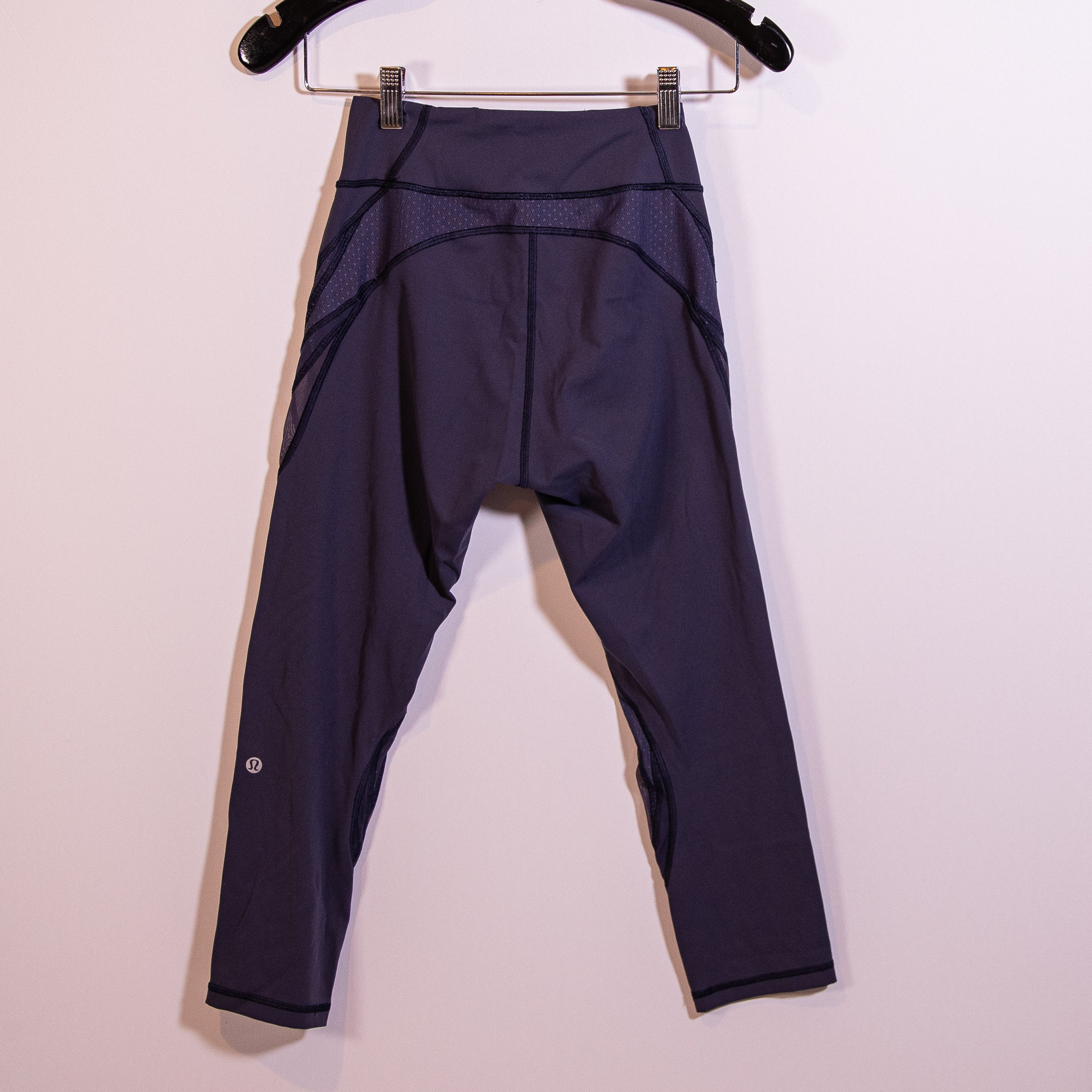 Lululemon Never Still Crop 21" Inseam Perforated Mesh Leggings Cadet Blue 6