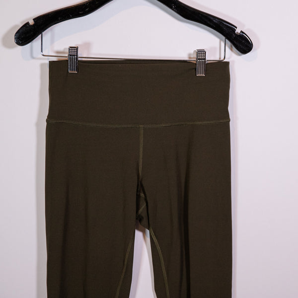 Lululemon Women's Wunder Under High Rise Athletic Work Out Leggings Olive Green