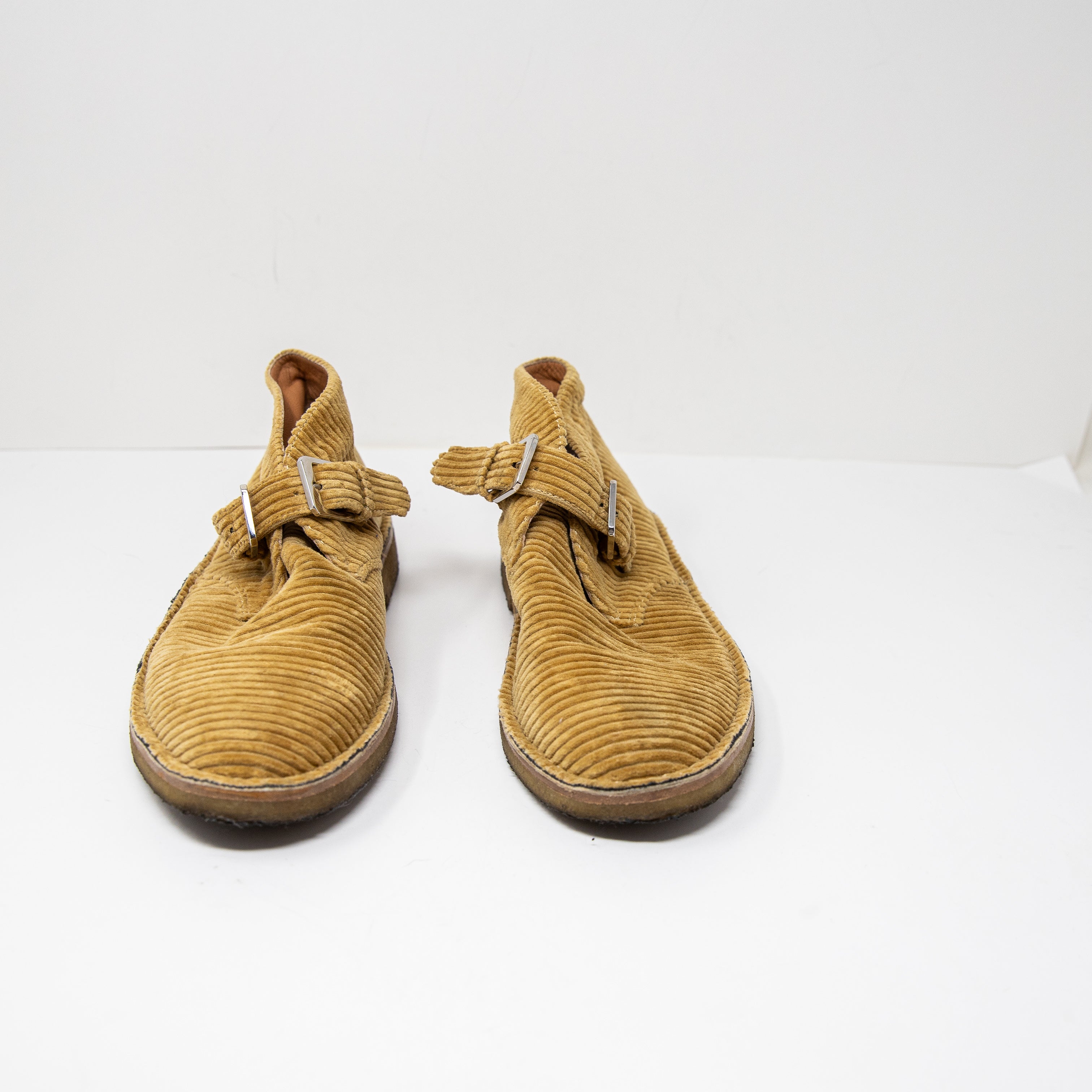 Laurence Dacade Corduroy Velvet Velour Low Top Ankle Buckle Booties Flat Shoes