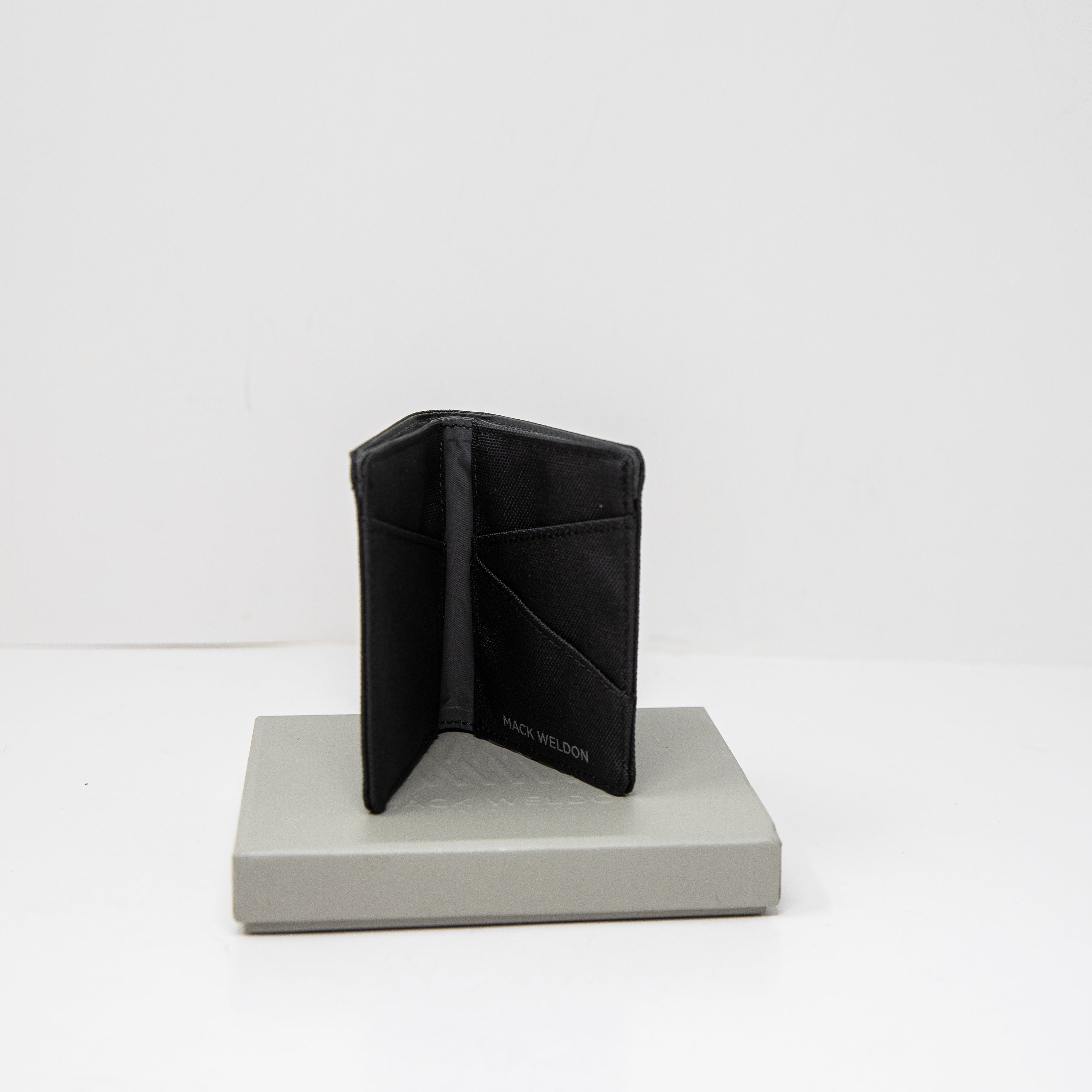 Mack Weldon Men's Bi Fold Woven Fabric Wallet Gray