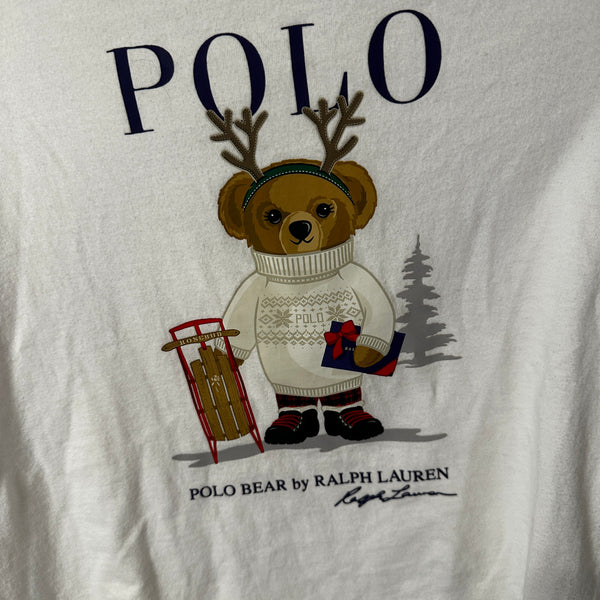 Polo Ralph Lauren Girl's Toddler Reindeer Bear Holiday Sled Print Cotton T-Shirt