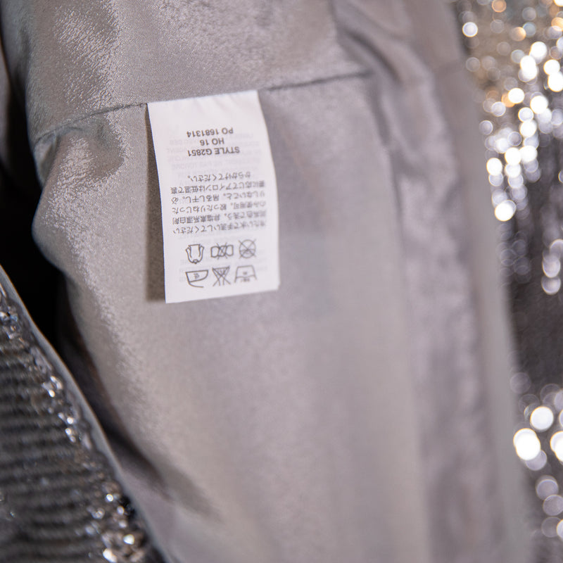 NEW J. Crew Allover Sequin Sparkle Embellished Cropped Bow Tie Blouse Shirt Top