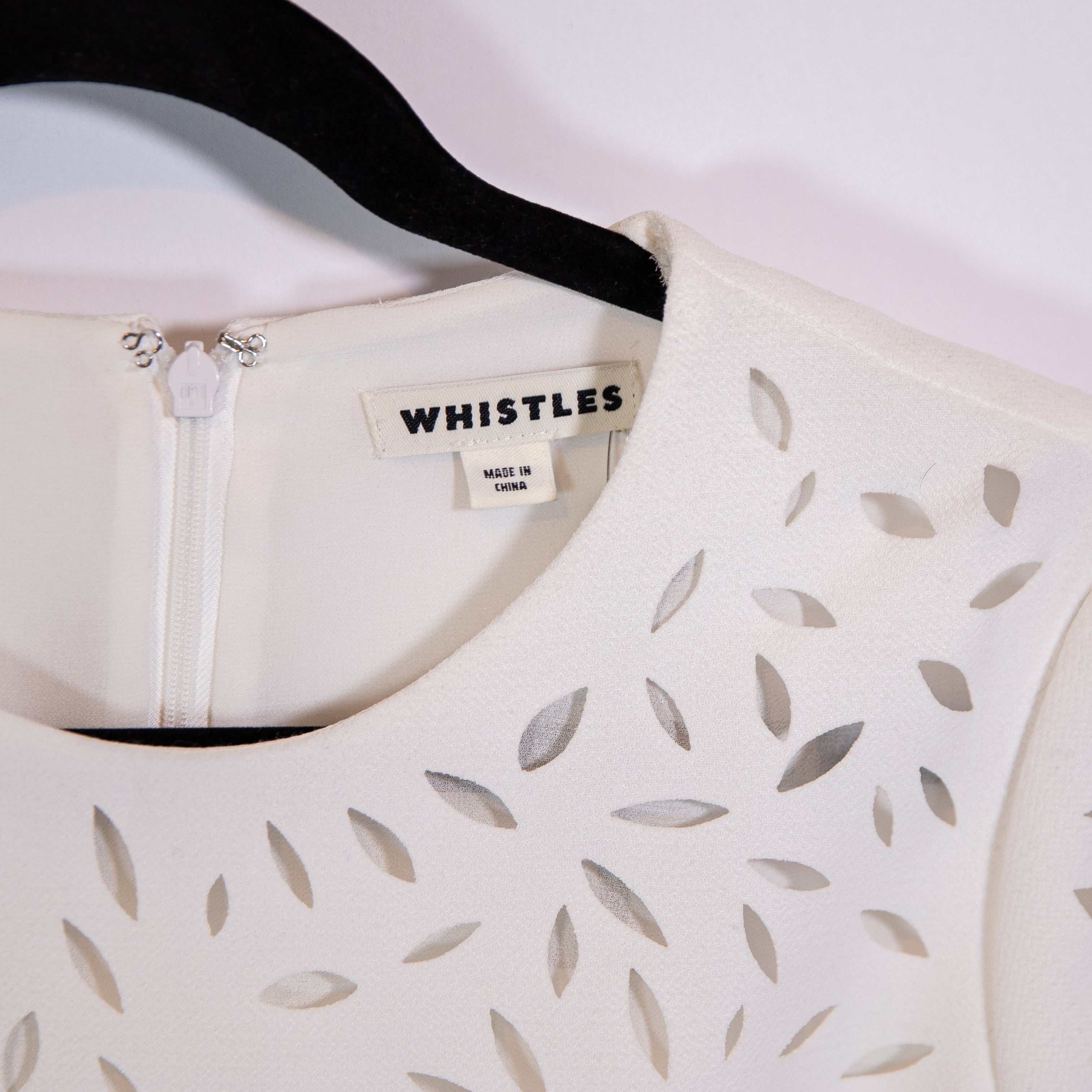 NEW Whistles Cut Out Floral Flower Panelled Asymmetrical Hem Blouse Shirt Top 4