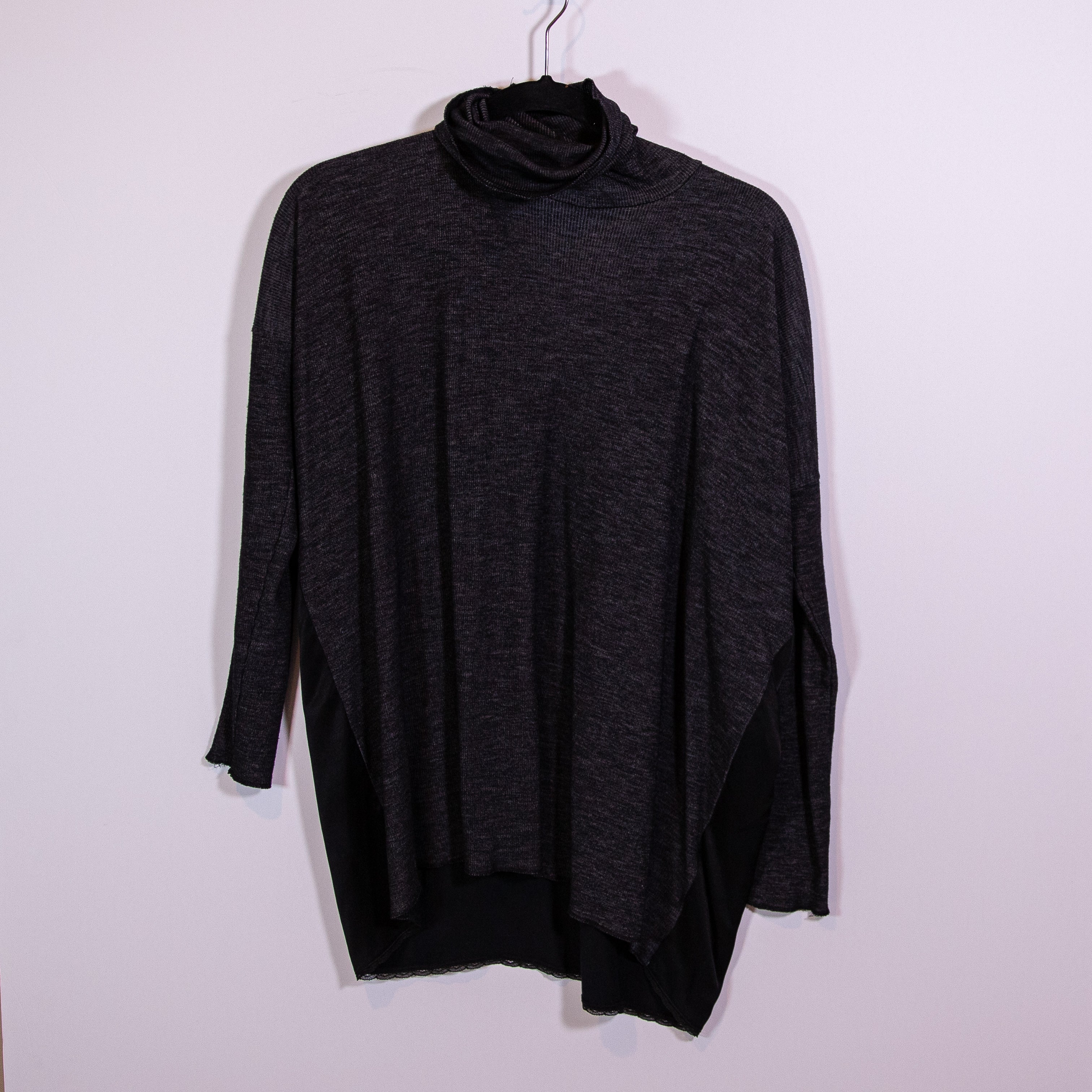 Maison Margiela MM6 Made In Italy Stretch Knit Turtleneck Pullover Sweater Gray