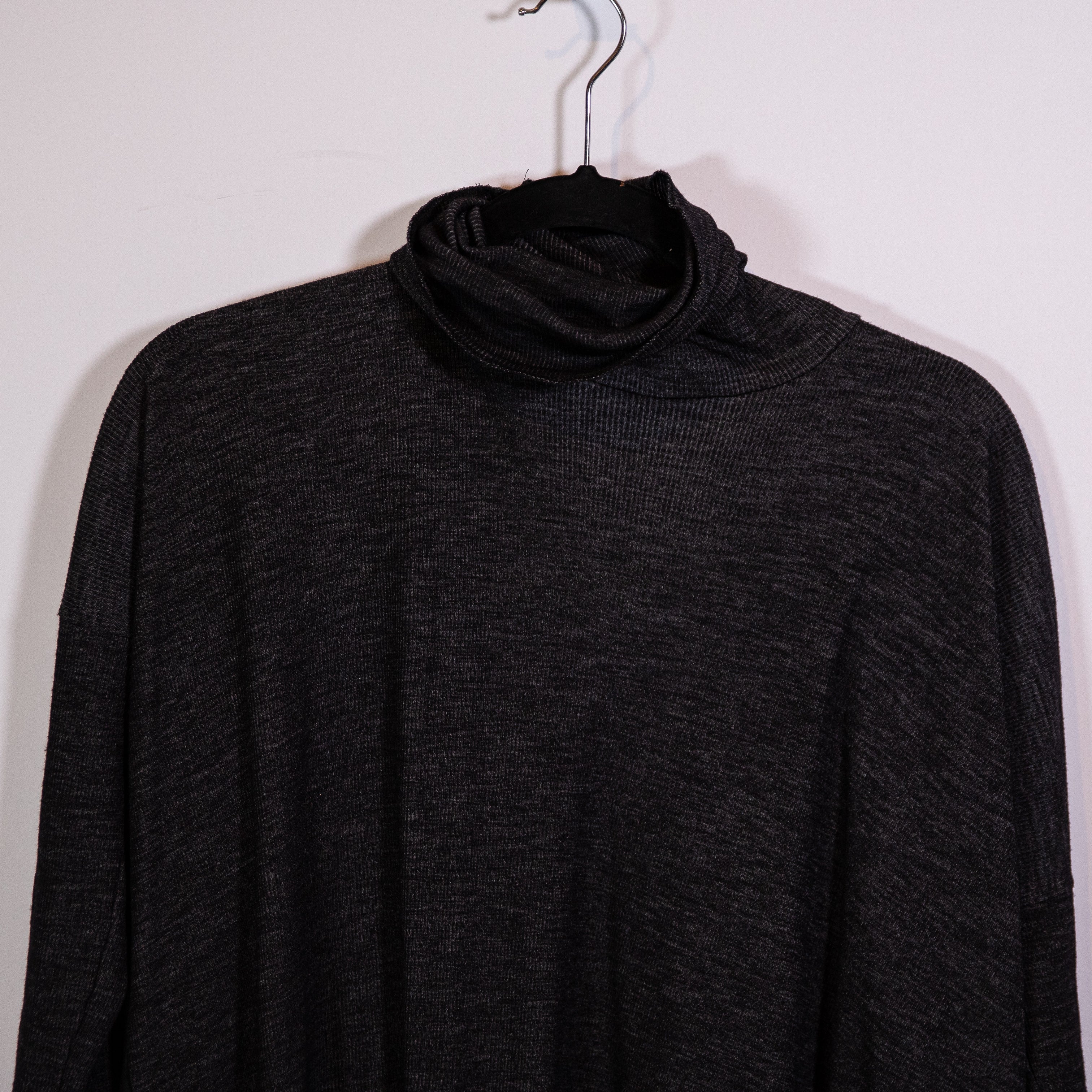 Maison Margiela MM6 Made In Italy Stretch Knit Turtleneck Pullover Sweater Gray