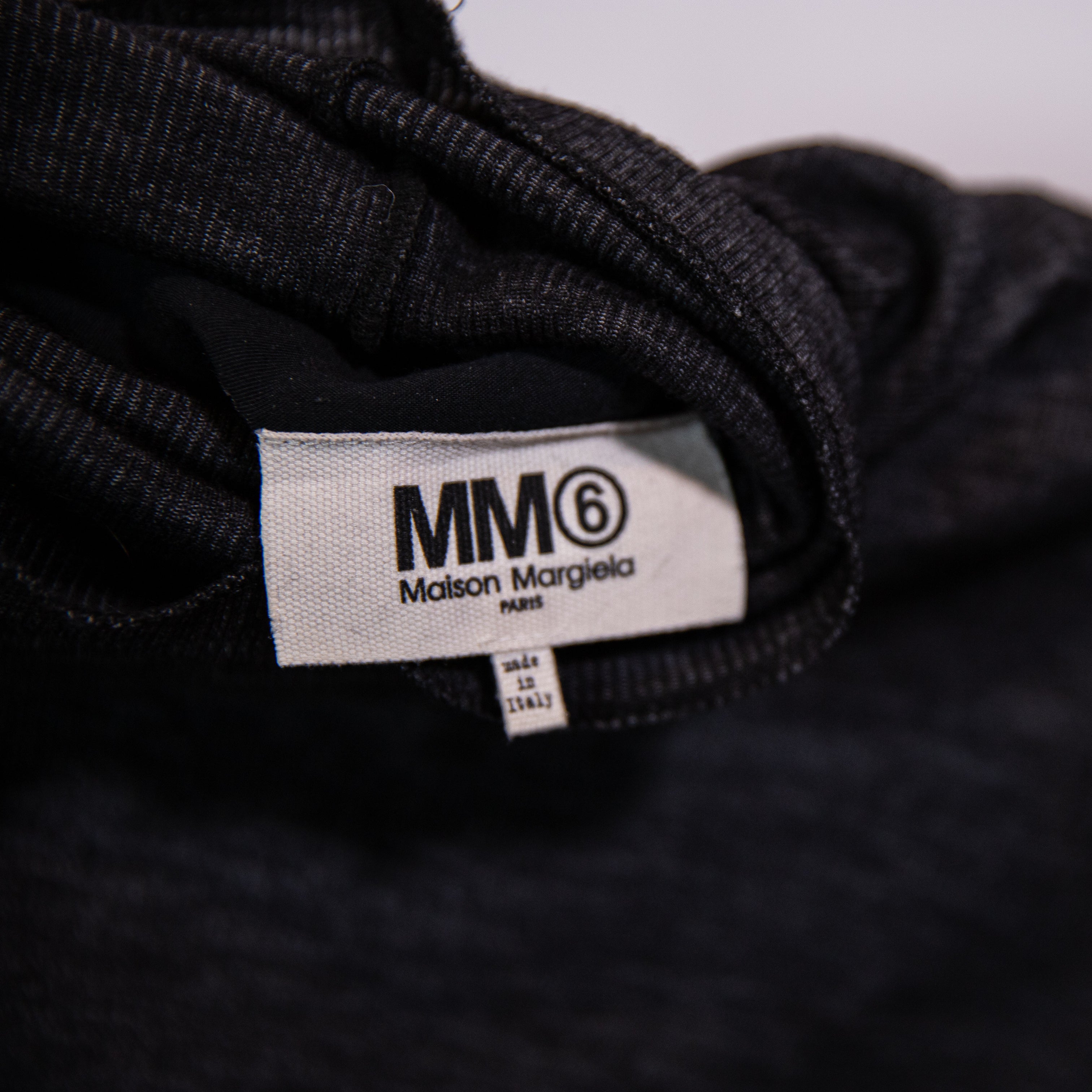 Maison Margiela MM6 Made In Italy Stretch Knit Turtleneck Pullover Sweater Gray