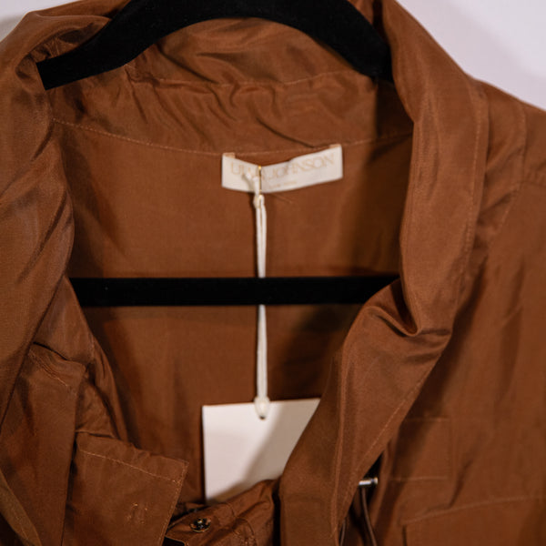 NEW Ulla Johnson Aida Silk Chiffon Cinch Waist Utility Cago Jumpsuit Chestnut 0&nbsp;