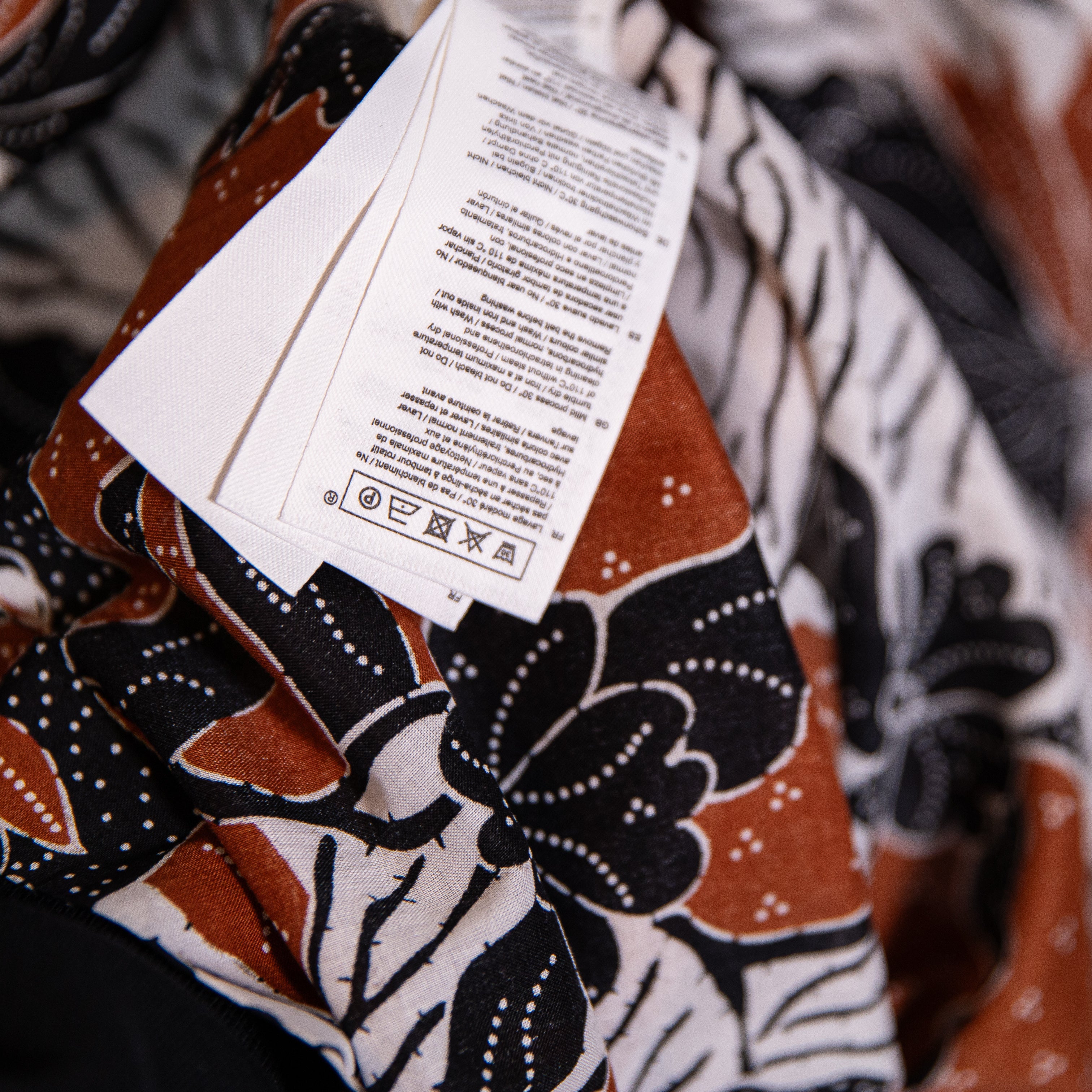 NEW Maje Rodime Terracotta Print Pattern Floral Belted Cotton Belted Shirt Dress