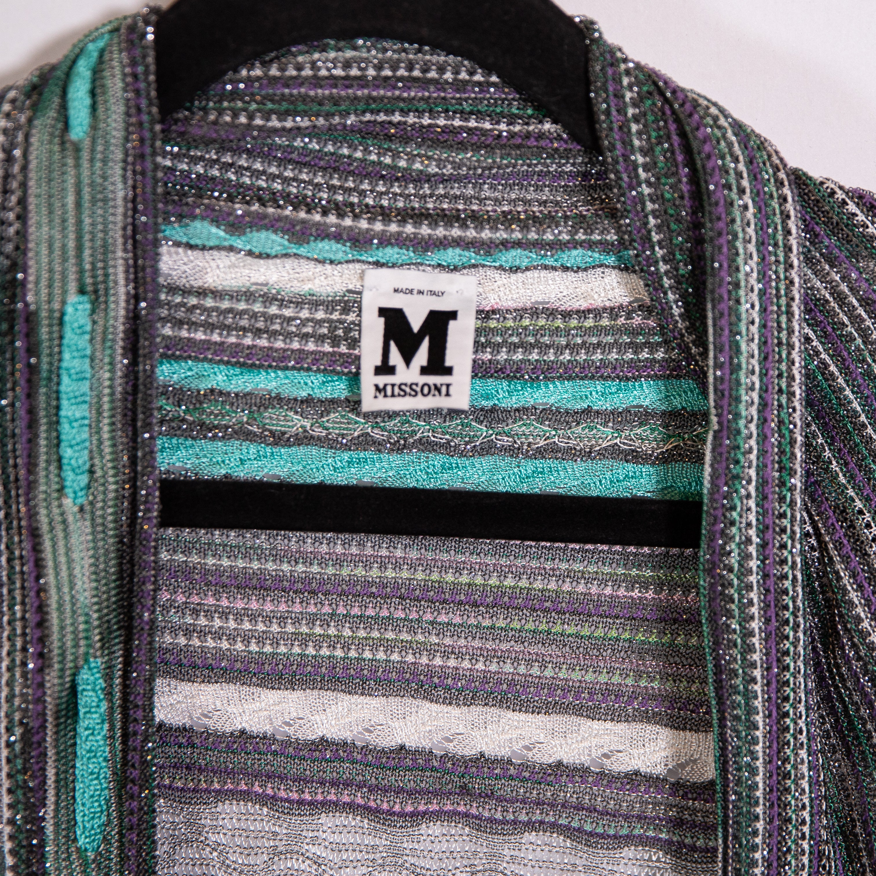 Missoni Made In Italy Cotton Blend Stretch Knit Open Front Cardigan Sweater 6