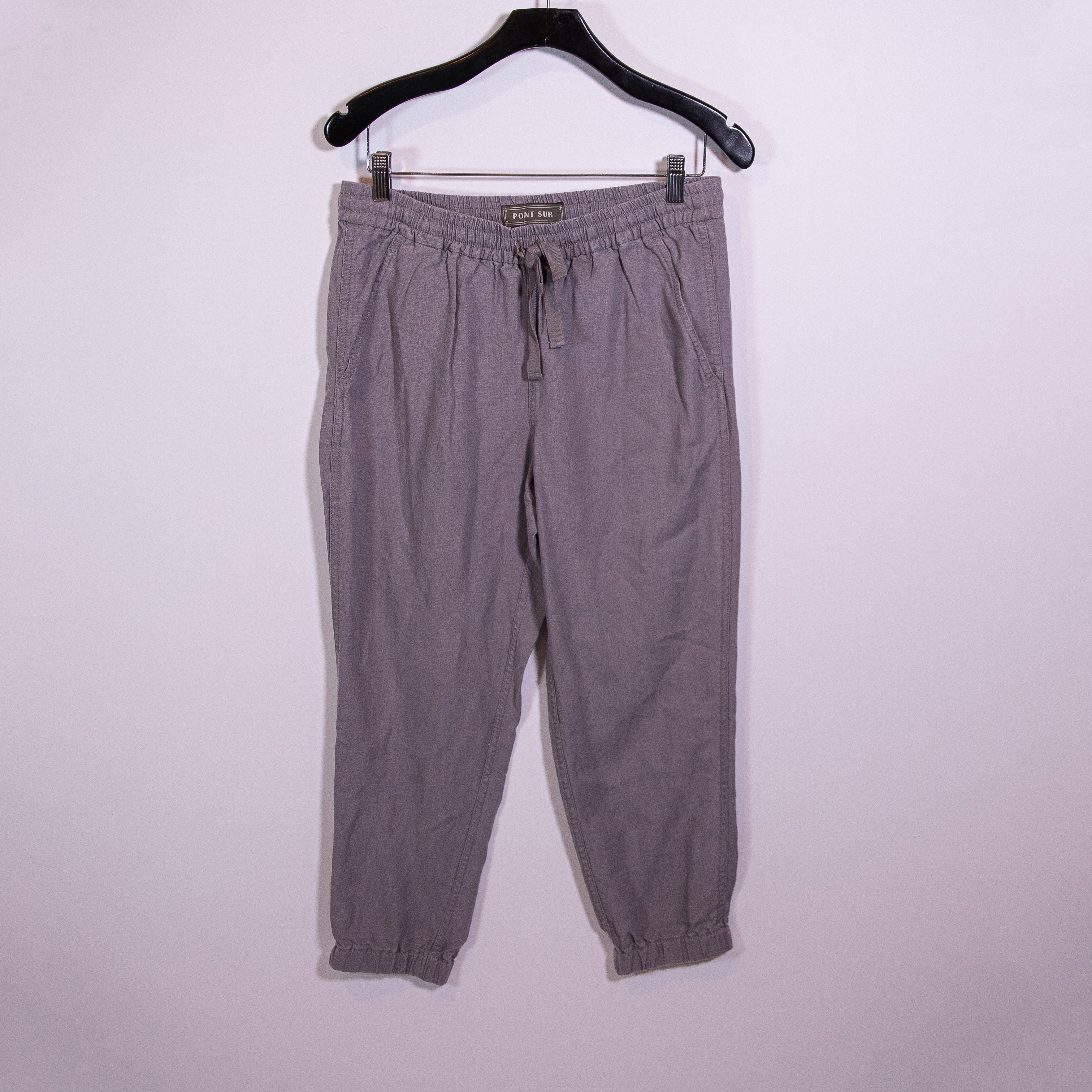 NEW J. Crew x Point Sur Linen Lightweight Straight Leg Cropped Pants Gray 6P