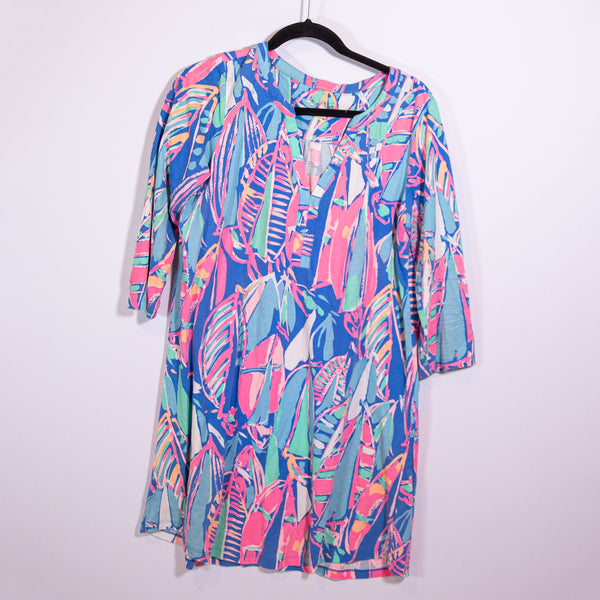 Lilly Pulitzer Ali Out To Sea Sail Boat Nautical Print Pattern Cotton Dress L