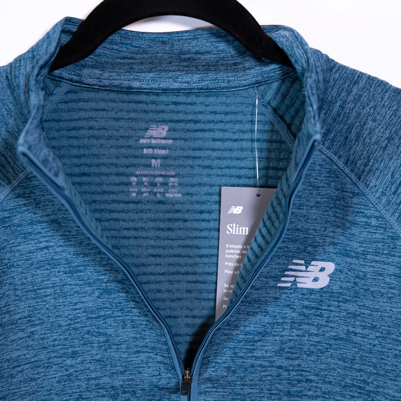 NEW New Balance Heat Grid HalfZip Soft Fleece Pullover Sweater Terrarium Heather