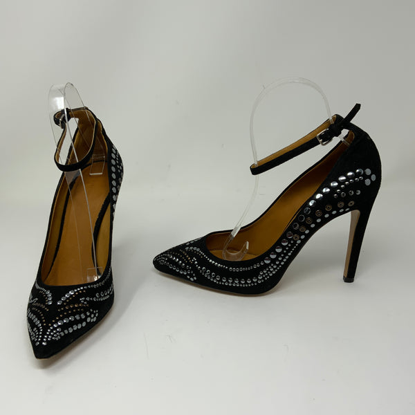 Isabel Marant Stanley Genuine Suede Studded Embellished Ankle Strap High Heels