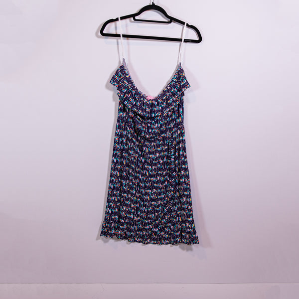 Lilly Pulitzer Flor Bright Navy Oh Buoy Nautical Print Pattern Strapless Dress