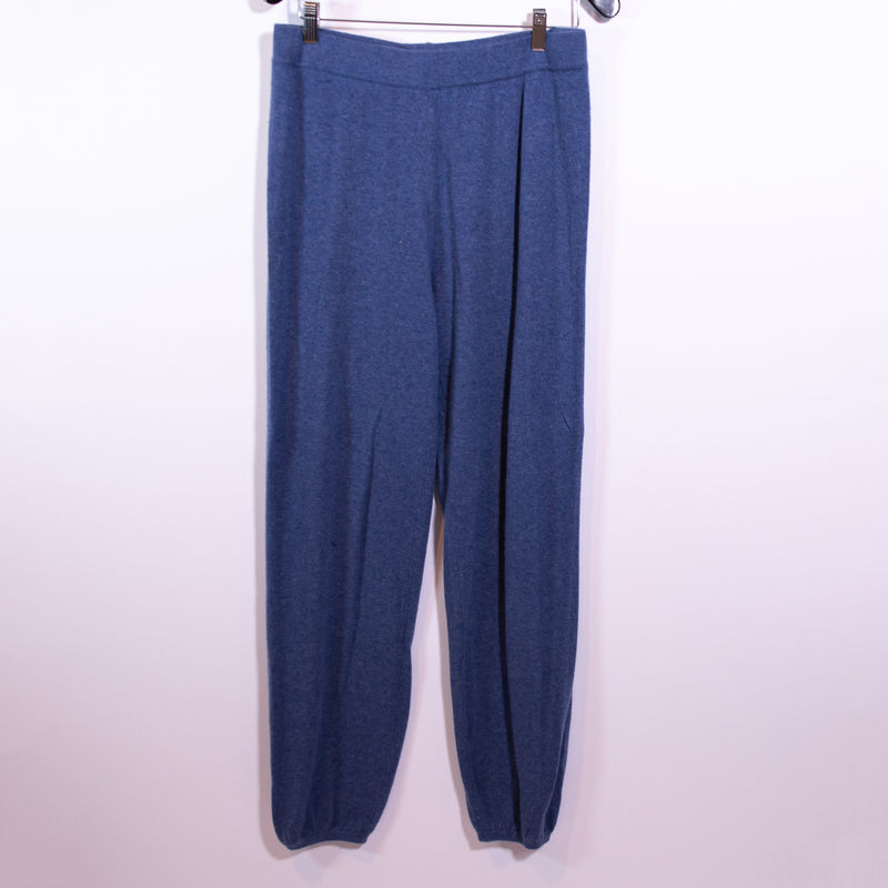 Tory Burch Sport Women's Cashmere Knit pull On Jogger Pants Blue Wash Heather S