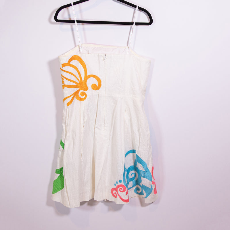 Lilly Pulitzer Blossom Dress Cotton Ciquita Bonita Embroidered Print Strapless