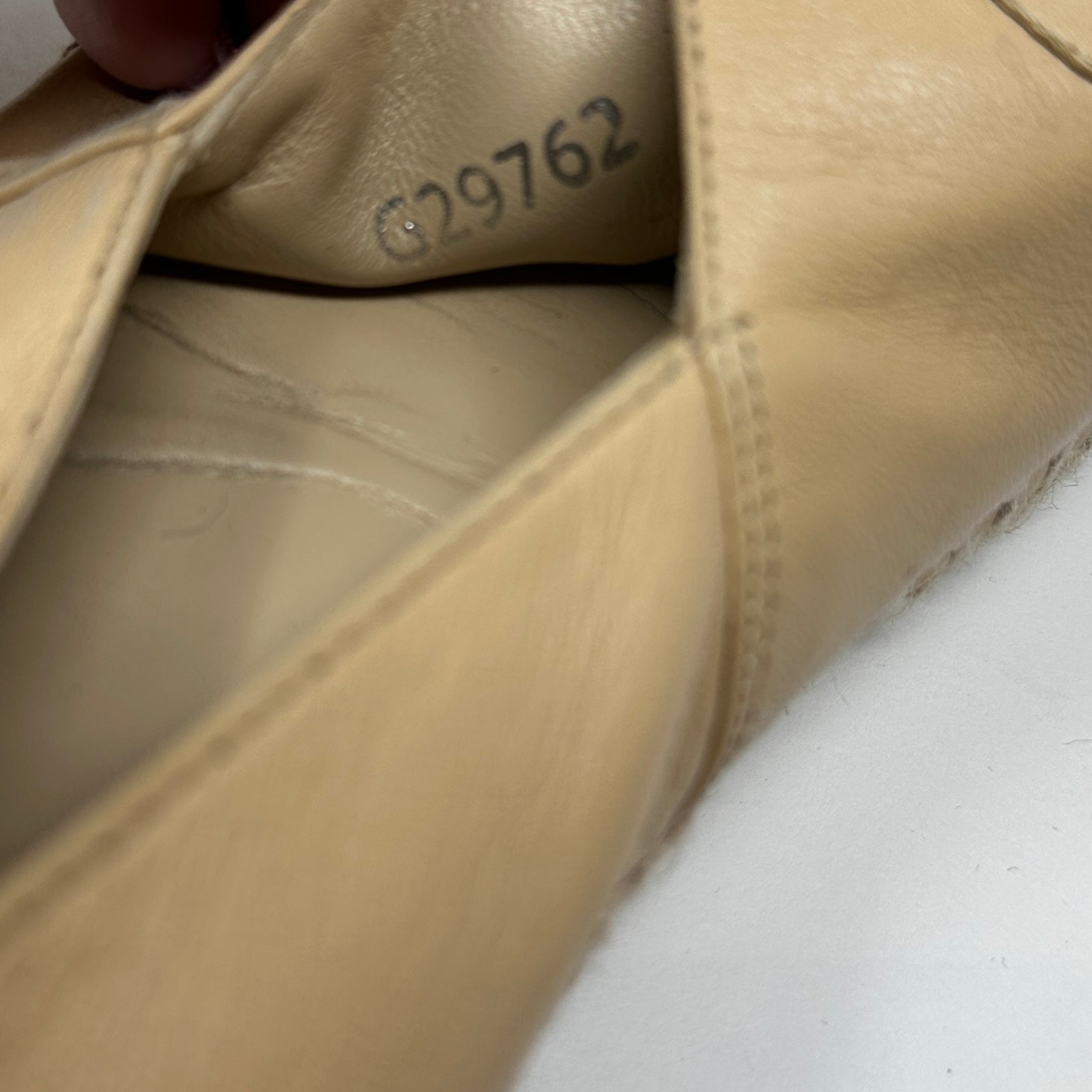 Chanel Genuine Lambskin Leather Logo Embroidered Slip On Espadrilles Shoes Beige