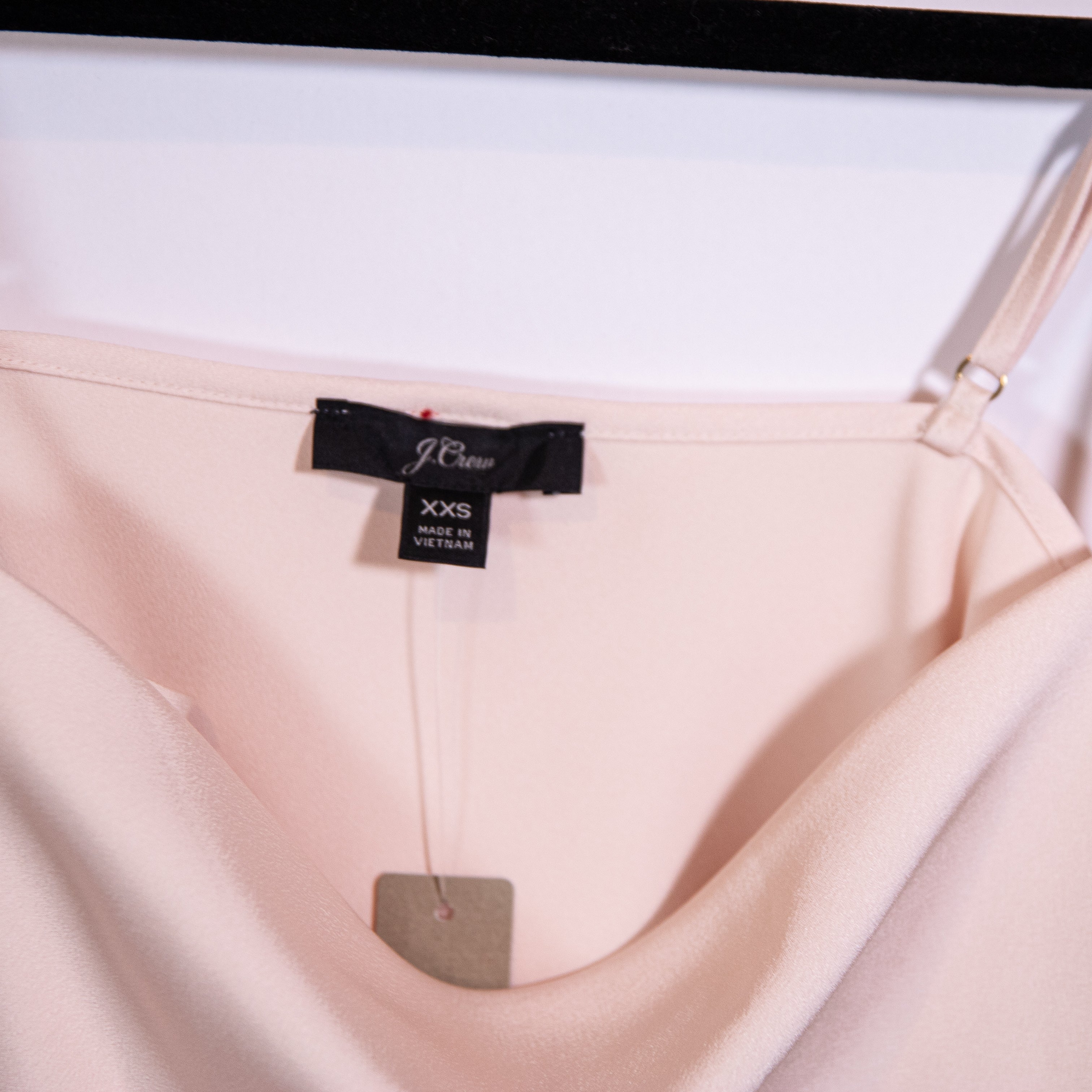 NEW J. Crew Cowlneck Satin Sleeveless Camisole Tank Tank Dusty Pink XXS